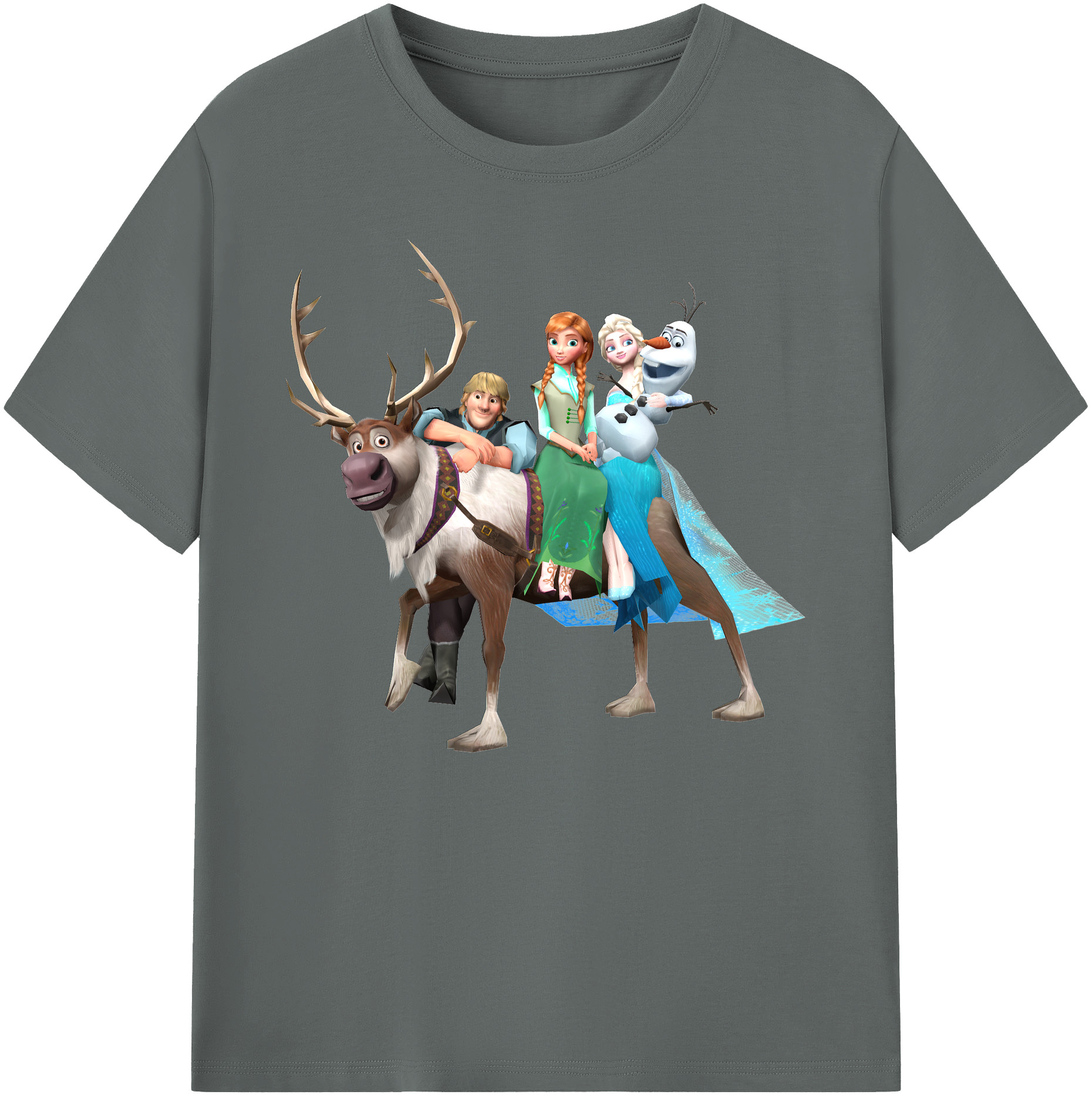 （画像用） アナと雪の女王 アンナ エルサ Frozen Anna Elsa 綿100％ メンズ半袖Tシャツ｜肌触りやわらか＆通気性